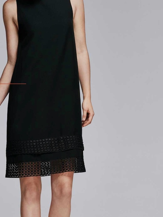 Banana Republic Dresses & Skirts - Banana Republic Black Shift Dress | Sleek Sleeveless Minimalist Lace Hem LBD